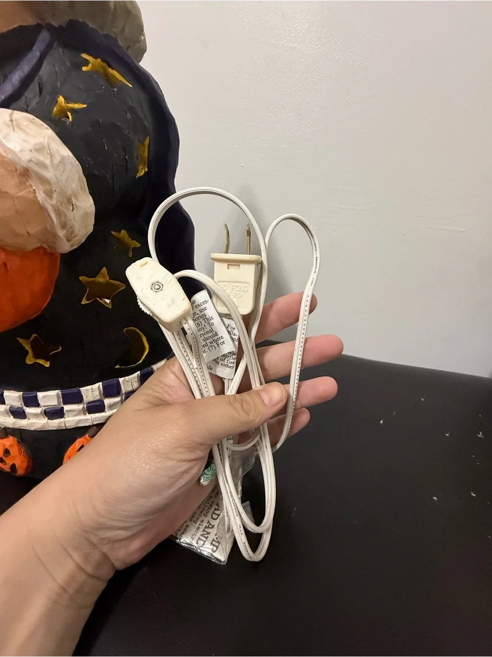Handcrafted Halloween Witch Figurine with Pumpkin - Orange & Black
